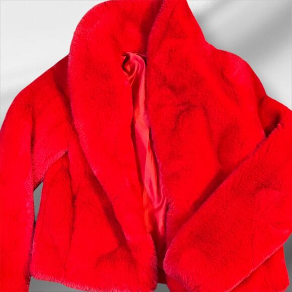 I.N.C International Concepts Jackets & Blazers - I.N.C. Faux Fur Bright Red Coat Size Small